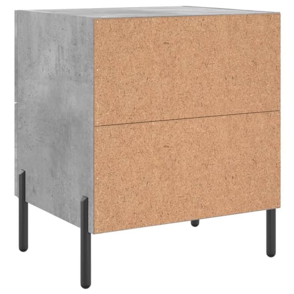 vidaXL Nattbord 2 stk betonggrå 40x35x47,5 cm konstruert tre