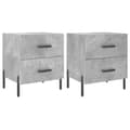 Miniatyrbilde 1 av 11: vidaXL Nattbord 2 stk betonggrå 40x35x47,5 cm konstruert tre