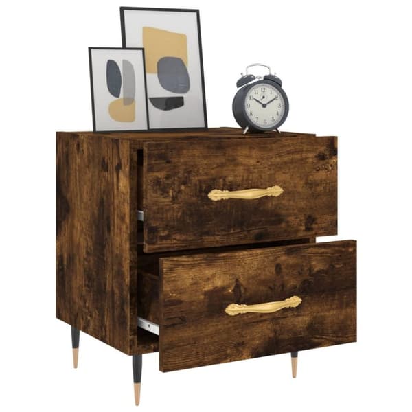 vidaXL Nattbord røkt eik 40x35x47,5 cm konstruert tre