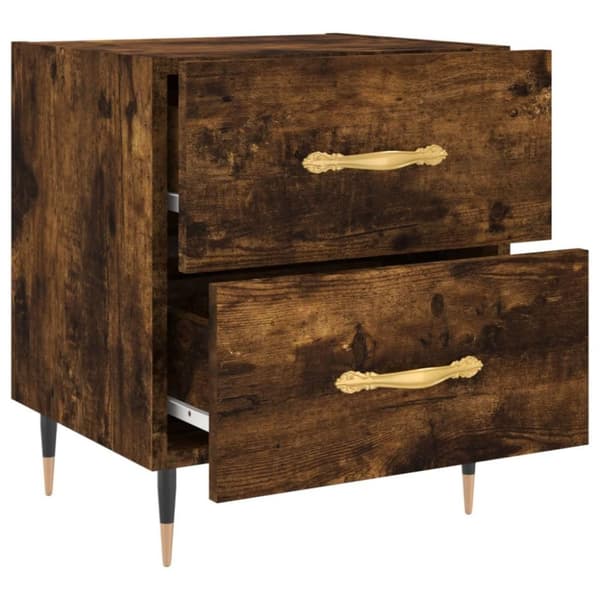 vidaXL Nattbord røkt eik 40x35x47,5 cm konstruert tre