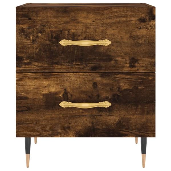 vidaXL Nattbord røkt eik 40x35x47,5 cm konstruert tre