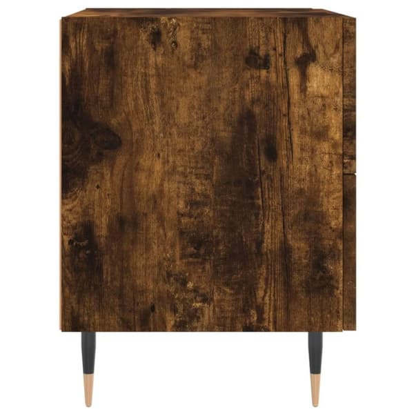 vidaXL Nattbord røkt eik 40x35x47,5 cm konstruert tre