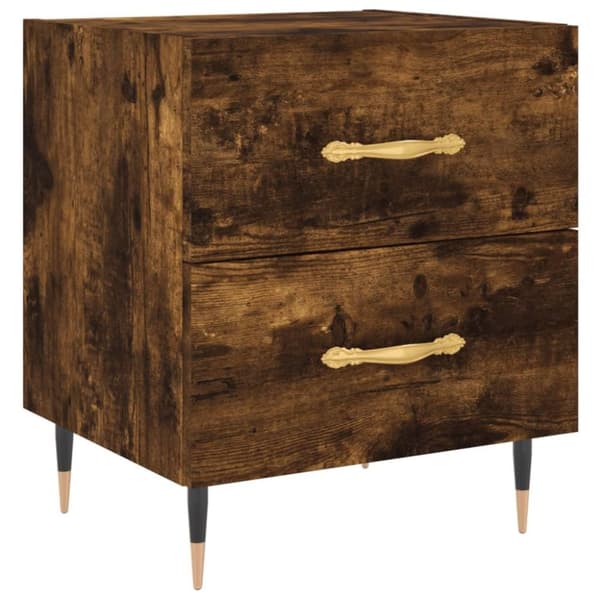 vidaXL Nattbord røkt eik 40x35x47,5 cm konstruert tre