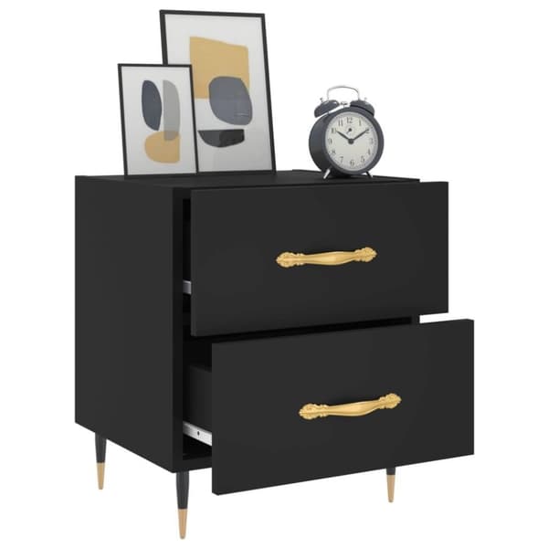 vidaXL sengebord 40x35x47,5 cm konstrueret træ sort