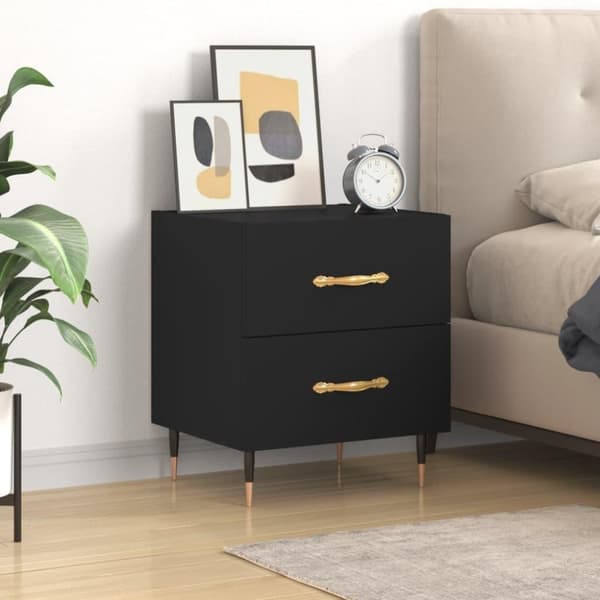 vidaXL sengebord 40x35x47,5 cm konstrueret træ sort