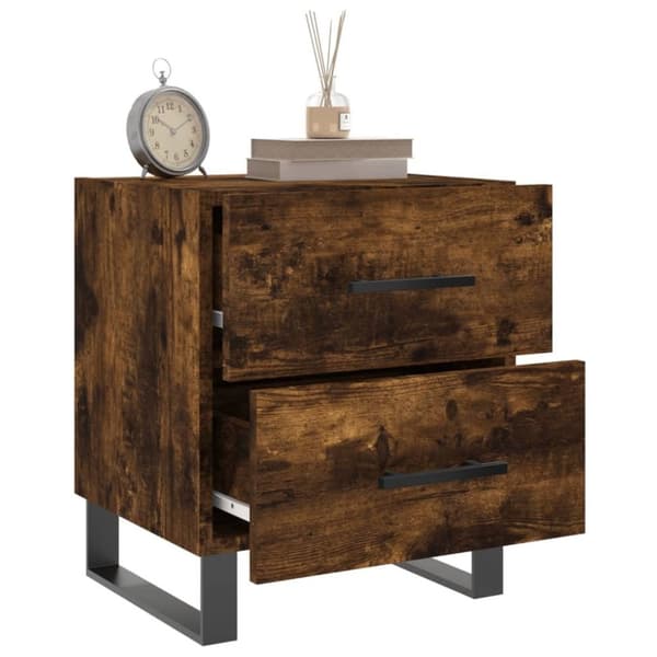 vidaXL Nattbord 2 stk røkt eik 40x35x47,5 cm konstruert tre