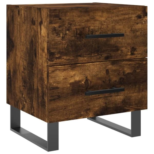 vidaXL Nattbord 2 stk røkt eik 40x35x47,5 cm konstruert tre