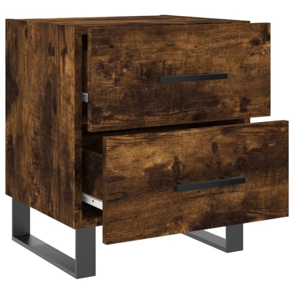 vidaXL Nattbord 2 stk røkt eik 40x35x47,5 cm konstruert tre