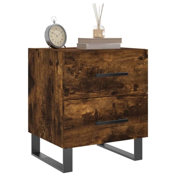 vidaXL Nattbord 2 stk røkt eik 40x35x47,5 cm konstruert tre