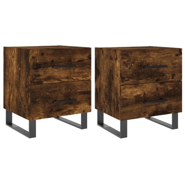 vidaXL Nattbord 2 stk røkt eik 40x35x47,5 cm konstruert tre