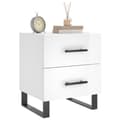 Miniatyrbilde 2 av 11: vidaXL Nattbord 2 stk høyglans hvit 40x35x47,5 cm konstruert tre