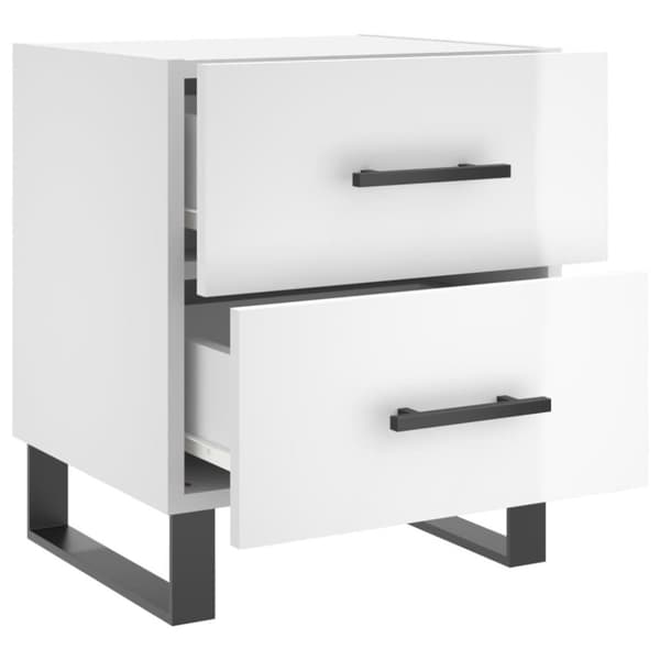 vidaXL sengeborde 2 stk. 40x35x47,5 cm konstrueret træ hvid højglans