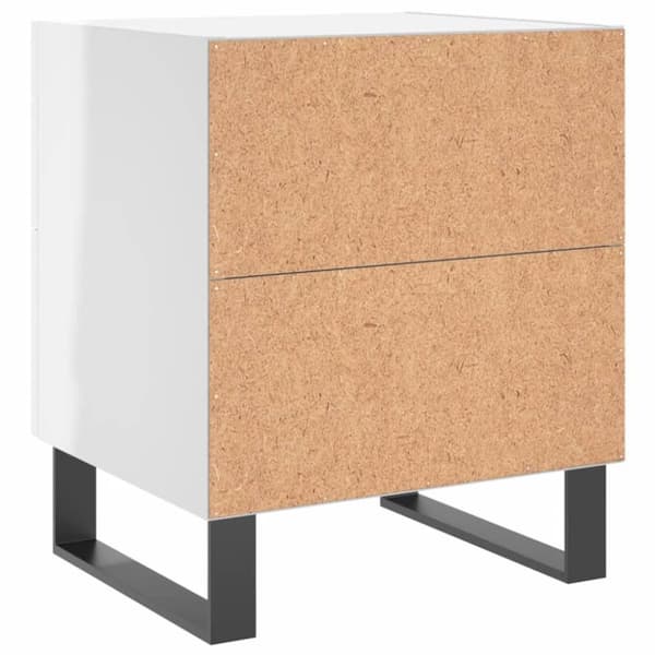 vidaXL sengeborde 2 stk. 40x35x47,5 cm konstrueret træ hvid højglans