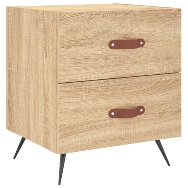 vidaXL sengeborde 2 stk. 40x35x47,5 cm konstrueret træ sonoma-eg