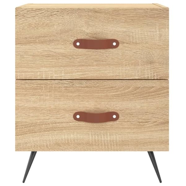 vidaXL sengeborde 2 stk. 40x35x47,5 cm konstrueret træ sonoma-eg