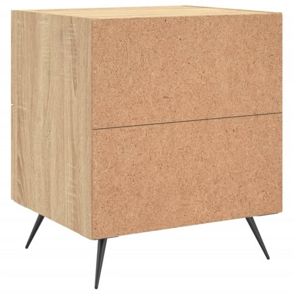 vidaXL sengeborde 2 stk. 40x35x47,5 cm konstrueret træ sonoma-eg