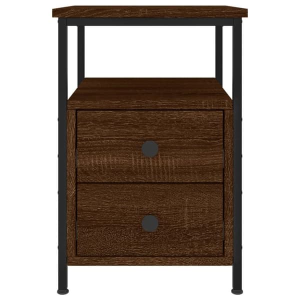 vidaXL sengebord 34x35,5x50 cm konstrueret træ brun egetræsfarve