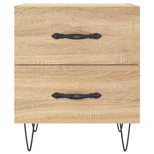 vidaXL sengeborde 2 stk. 40x35x47,5 cm konstrueret træ sonoma-eg