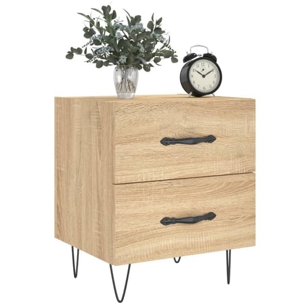 vidaXL Nattbord 2 stk sonoma eik 40x35x47,5 cm konstruert tre