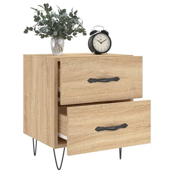 vidaXL Nattbord 2 stk sonoma eik 40x35x47,5 cm konstruert tre