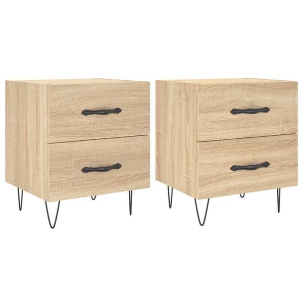 vidaXL Nattbord 2 stk sonoma eik 40x35x47,5 cm konstruert tre