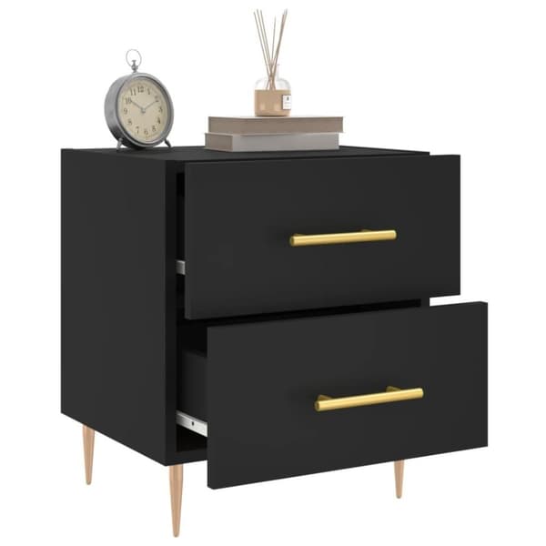 vidaXL sengebord 40x35x47,5 cm konstrueret træ sort