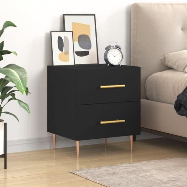 vidaXL sengebord 40x35x47,5 cm konstrueret træ sort