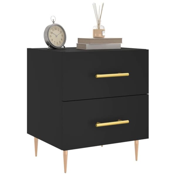 vidaXL sengebord 40x35x47,5 cm konstrueret træ sort