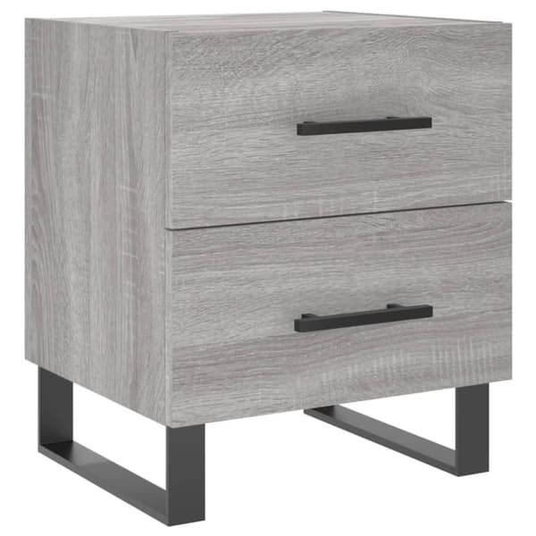 vidaXL sengeborde 2 stk. 40x35x47,5 cm konstrueret træ grå sonoma-eg