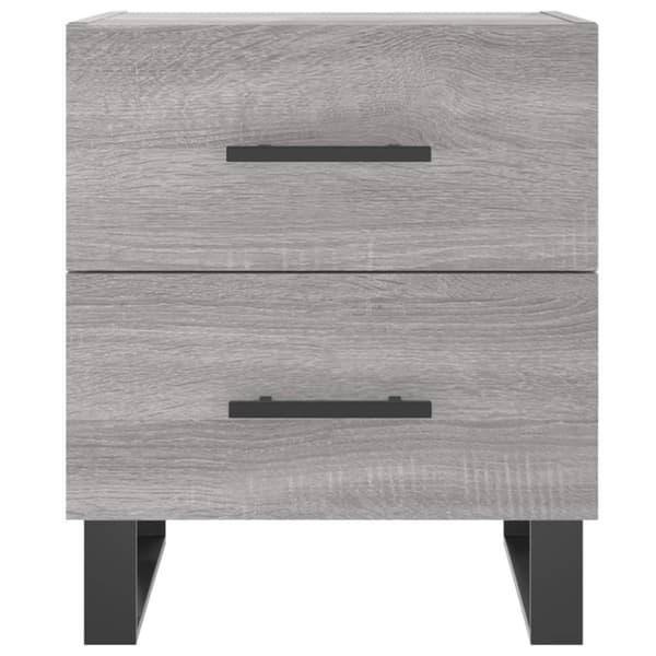 vidaXL sengeborde 2 stk. 40x35x47,5 cm konstrueret træ grå sonoma-eg