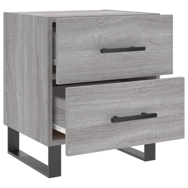 vidaXL sengeborde 2 stk. 40x35x47,5 cm konstrueret træ grå sonoma-eg