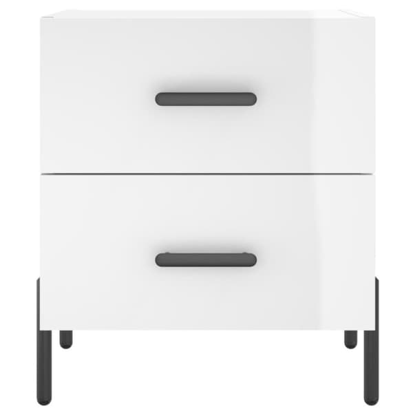 vidaXL Sängbord 2 st vit högglans 40x35x47,5 cm konstruerat trä
