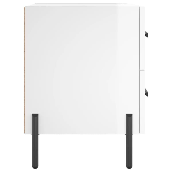 vidaXL Sängbord 2 st vit högglans 40x35x47,5 cm konstruerat trä