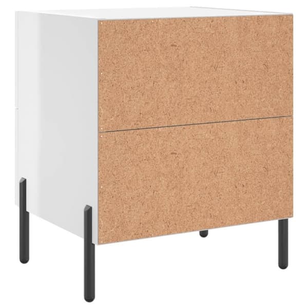 vidaXL Sängbord 2 st vit högglans 40x35x47,5 cm konstruerat trä