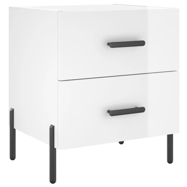 vidaXL sengeborde 2 stk. 40x35x47,5 cm konstrueret træ hvid højglans