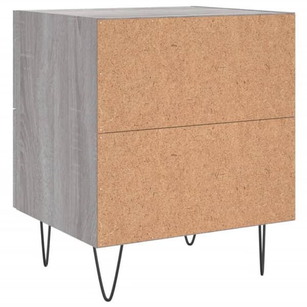 vidaXL sengeborde 2 stk. 40x35x47,5 cm konstrueret træ grå sonoma-eg