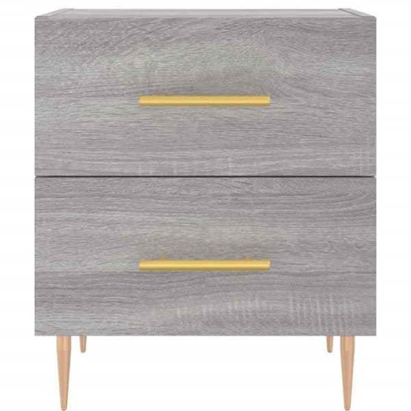 vidaXL sengeborde 2 stk. 40x35x47,5 cm konstrueret træ grå sonoma-eg
