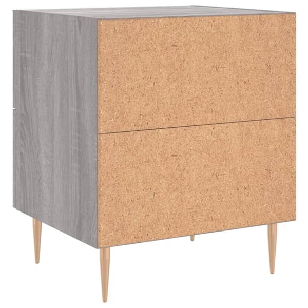 vidaXL sengeborde 2 stk. 40x35x47,5 cm konstrueret træ grå sonoma-eg