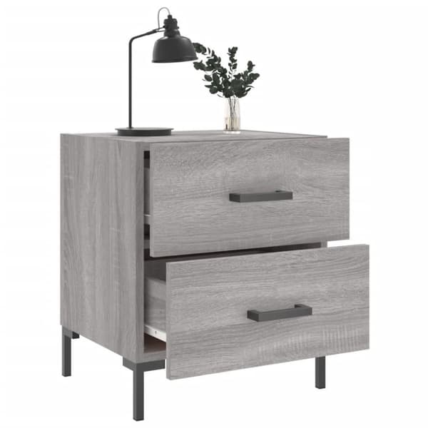 vidaXL Nattbord 2 stk grå sonoma 40x35x47,5 cm konstruert tre