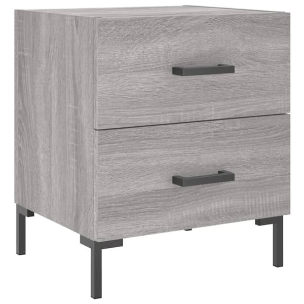 vidaXL Nattbord 2 stk grå sonoma 40x35x47,5 cm konstruert tre
