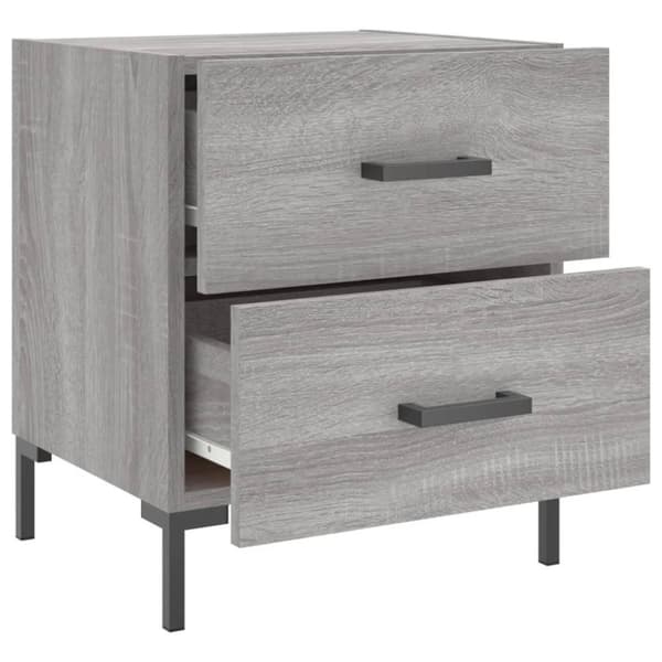 vidaXL Nattbord 2 stk grå sonoma 40x35x47,5 cm konstruert tre