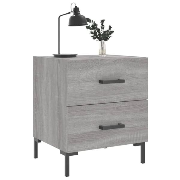 vidaXL Nattbord 2 stk grå sonoma 40x35x47,5 cm konstruert tre