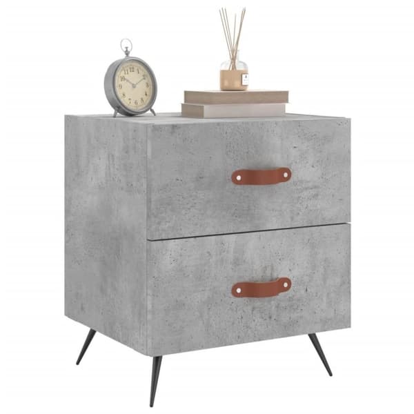 vidaXL Yöpöydät 2 kpl betoninharmaa 40x35x47,5 cm tekninen puu
