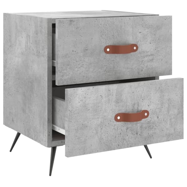 vidaXL Yöpöydät 2 kpl betoninharmaa 40x35x47,5 cm tekninen puu