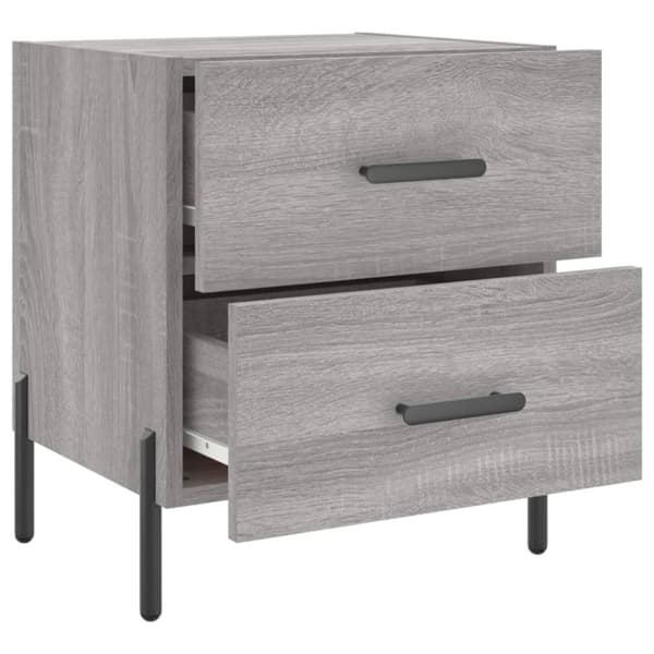 vidaXL Nattbord 2 stk grå sonoma 40x35x47,5 cm konstruert tre