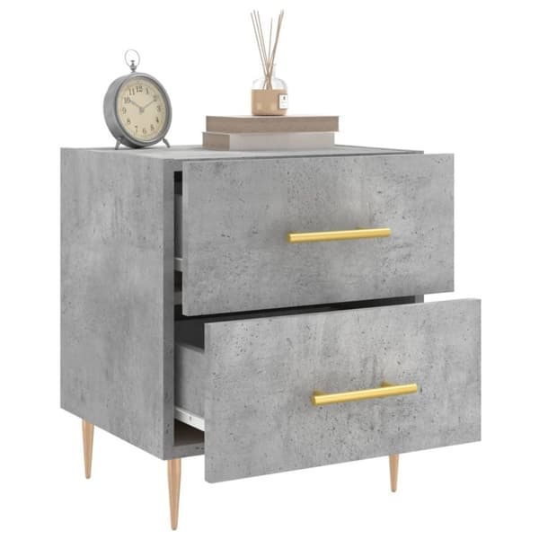 vidaXL Sängbord 2 st betonggrå 40x35x47,5 cm konstruerat trä