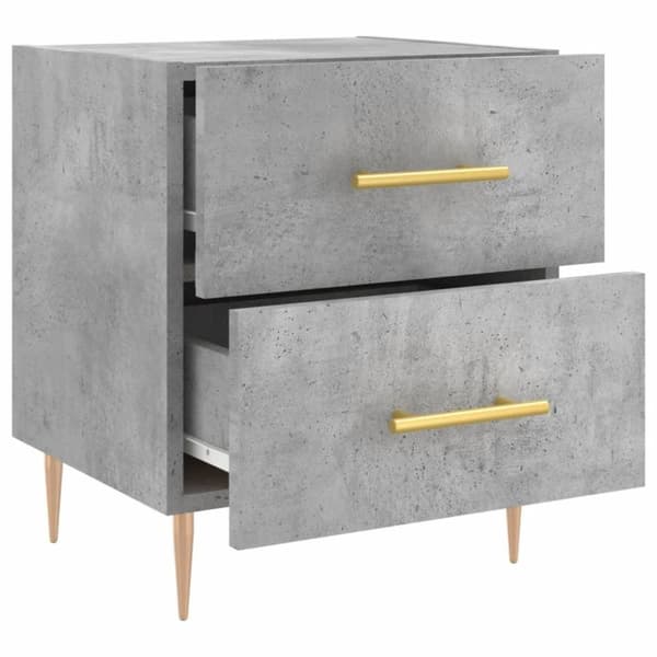 vidaXL Sängbord 2 st betonggrå 40x35x47,5 cm konstruerat trä
