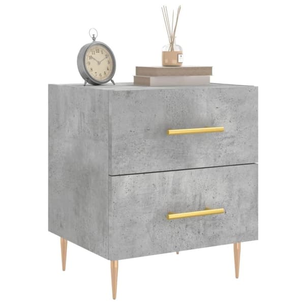 vidaXL Sängbord 2 st betonggrå 40x35x47,5 cm konstruerat trä