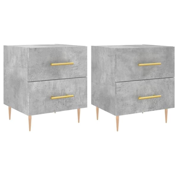 vidaXL Sängbord 2 st betonggrå 40x35x47,5 cm konstruerat trä