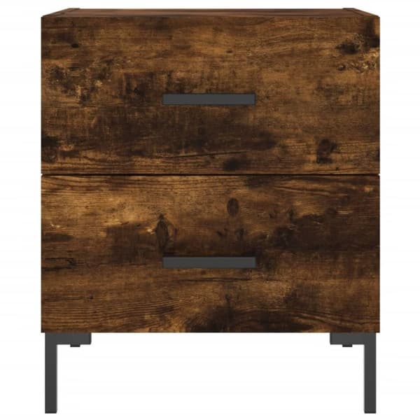 vidaXL sengebord 40x35x47,5 cm konstrueret træ røget egetræ